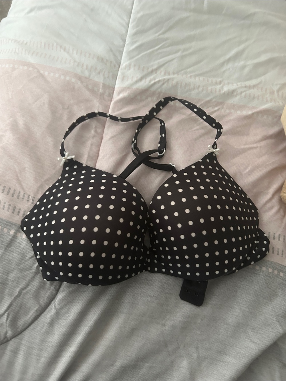 Victoria's Secret Black and White Polka Dot T-Shirt Bra